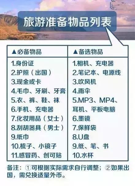 24年出国旅游必备物品