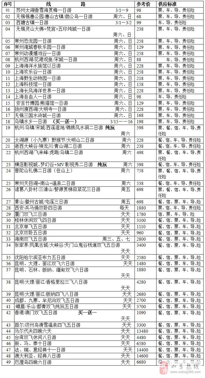 24年旅游团价钱表